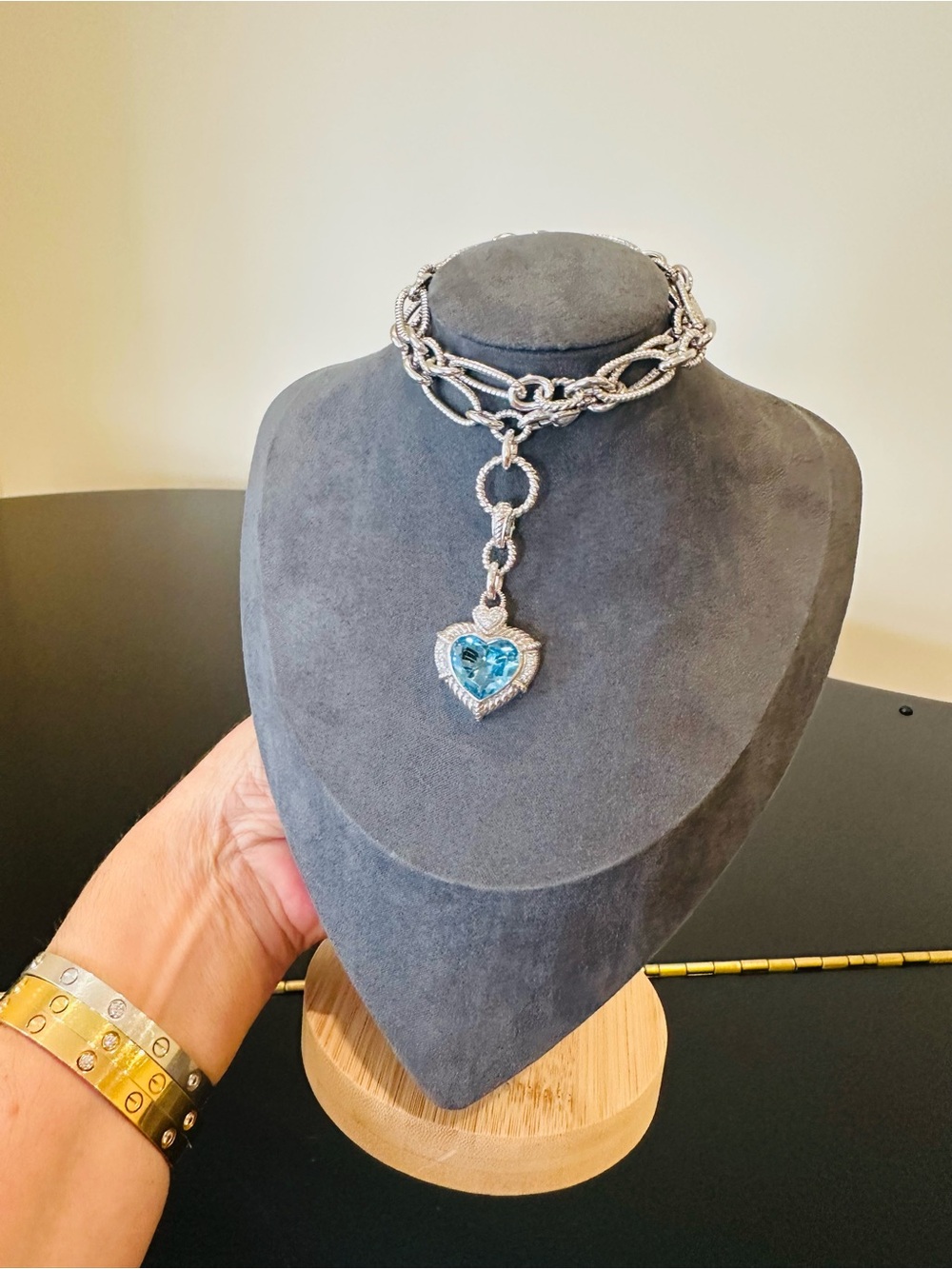 Judith Ripka Luxury Vintage Designer Couture Authentic Formal Silver Necklace - Picture 3 of 17